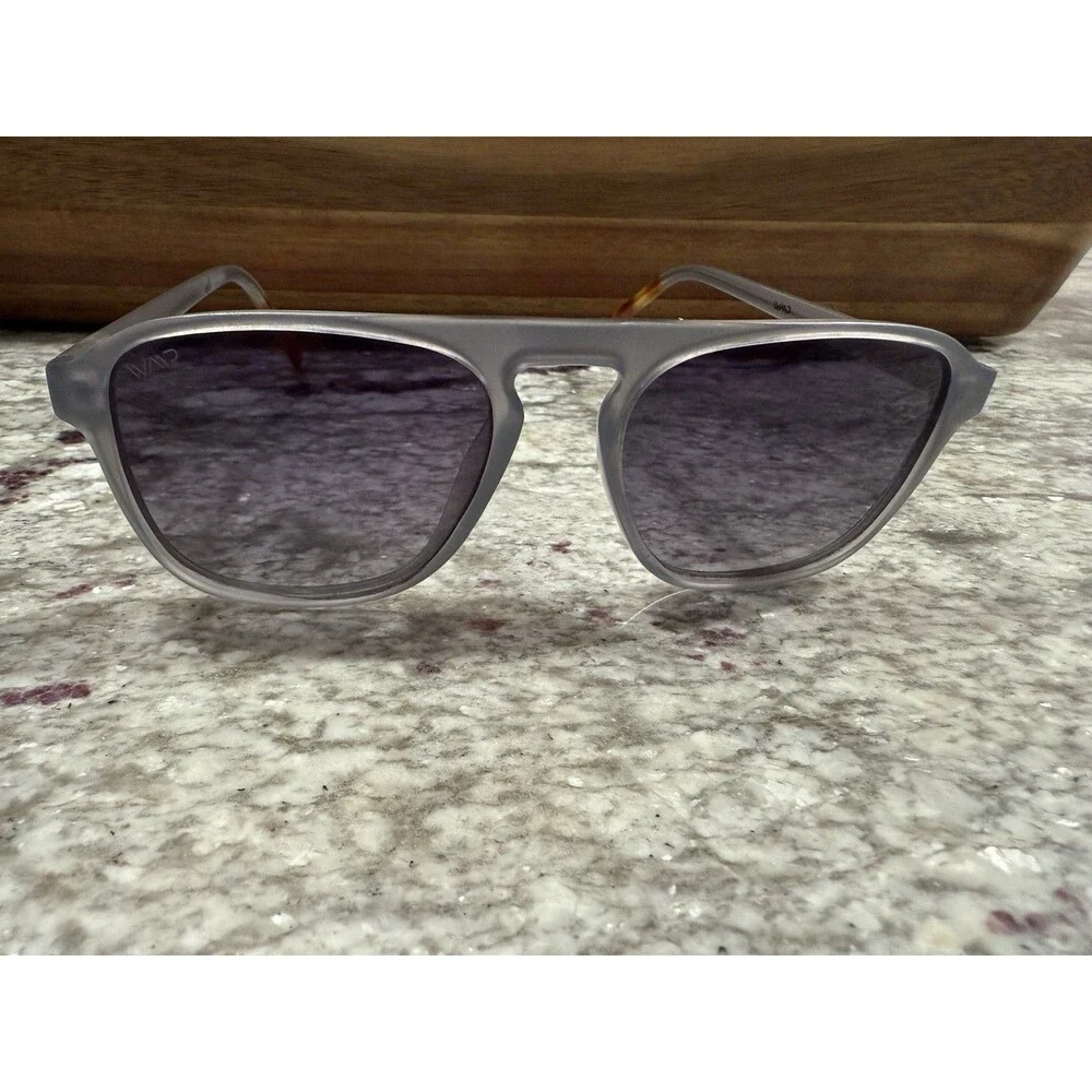 WMP Emerson Grey Brown Sunglasses Square Polarized 100% UV Protection 54-20-147